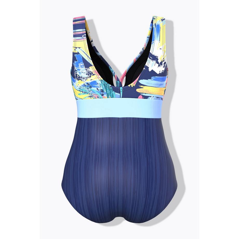 Ulla Popken Rundhals Softcup Recycelt Badeanzug  