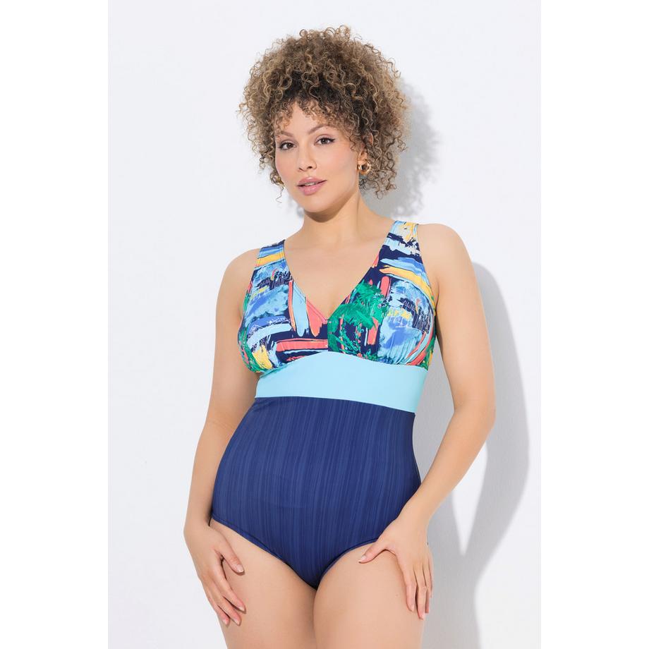 Ulla Popken Rundhals Softcup Recycelt Badeanzug  