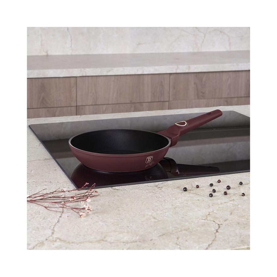 Berlinger 3-teiliges Bratpfannen Set 20/24/28 cm matt bordeaux Leonardo Collection  