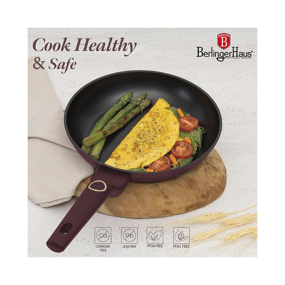 Berlinger 3-teiliges Bratpfannen Set 20/24/28 cm matt bordeaux Leonardo Collection  
