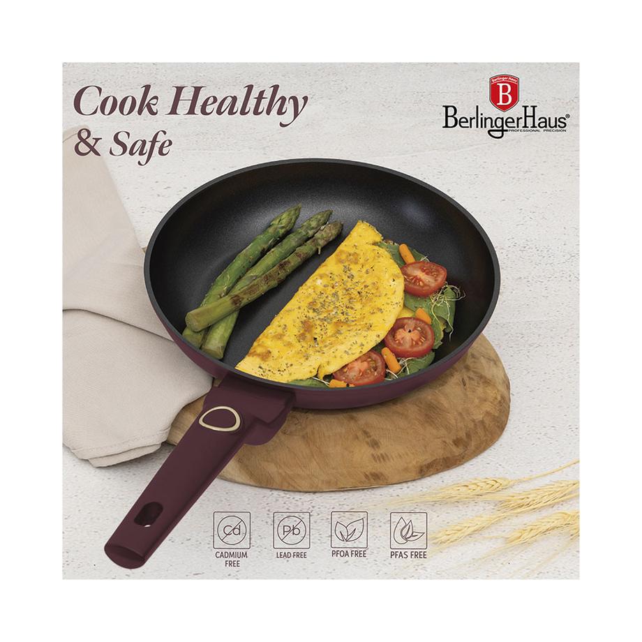 Berlinger 3-teiliges Bratpfannen Set 20/24/28 cm matt bordeaux Leonardo Collection  