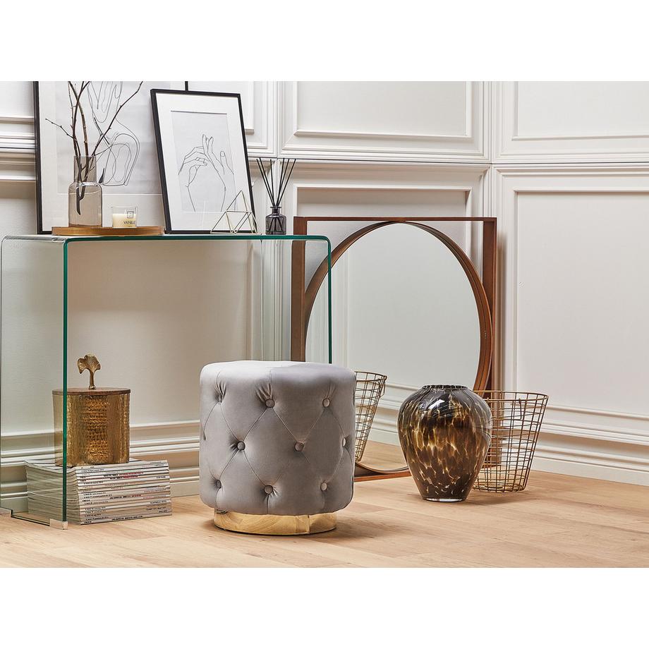 Beliani Pouf en Velours  CARROLLTON  