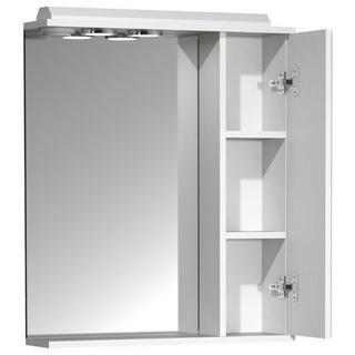 VCM Badspiegel Wandspiegel 60 cm Hängespiegel Spiegelschrank Badezimmer Landhaus Drehtür Beleuchtung Casalo L  
