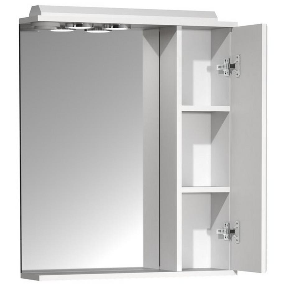 VCM Miroir de salle de bain miroir mural 60 cm miroir suspendu armoire de toilette salle de bain style rustique porte tournante éclairage Casalo L  