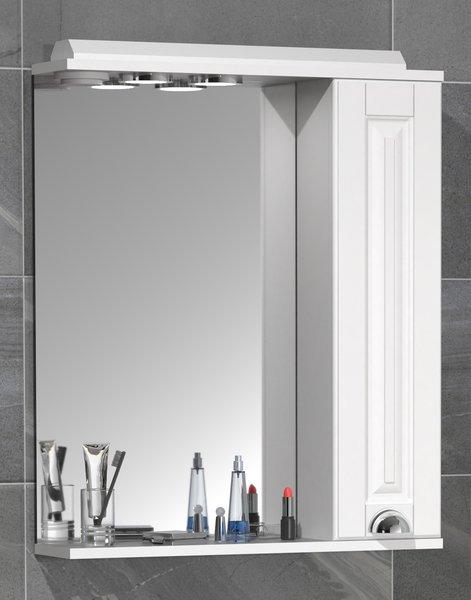 VCM Miroir de salle de bain miroir mural 60 cm miroir suspendu armoire de toilette salle de bain style rustique porte tournante éclairage Casalo L  