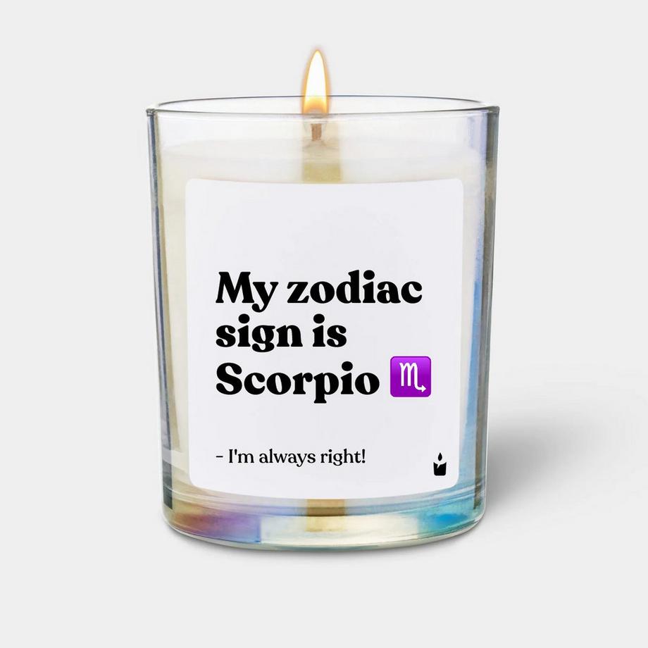 CandleHand Bougie parfumée Woody My zodiac sign is Scorpio - I'm always right!  