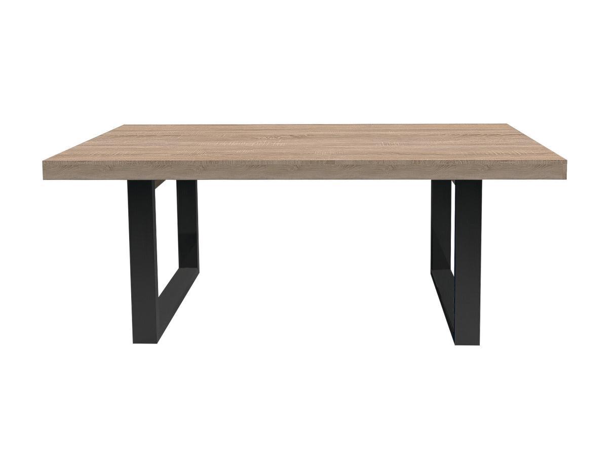 Vente-unique Table à manger 8 couverts - Naturel et noir - NADIEGE  