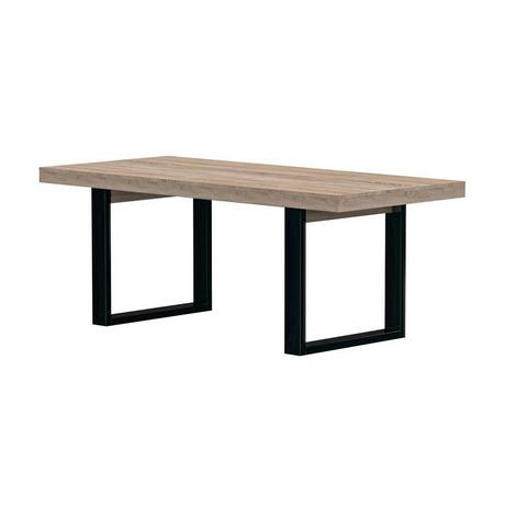 Vente-unique Table à manger 8 couverts - Naturel et noir - NADIEGE  