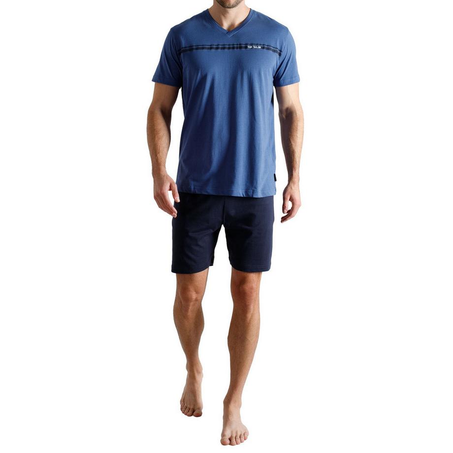 TOM TAILOR Pyjama Shorty col en V  