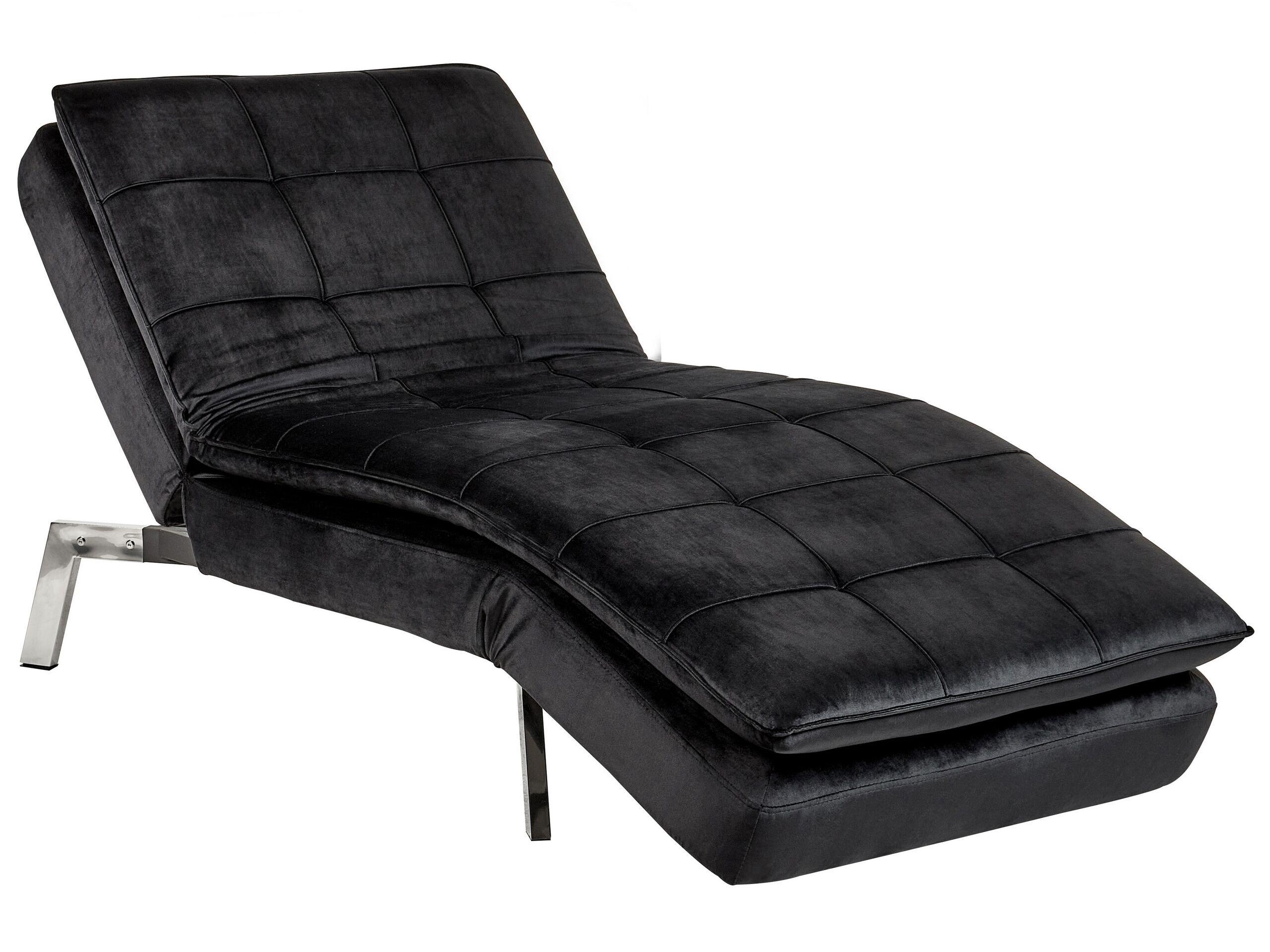 Beliani Chaise longue en Velours Glamour LOIRET  