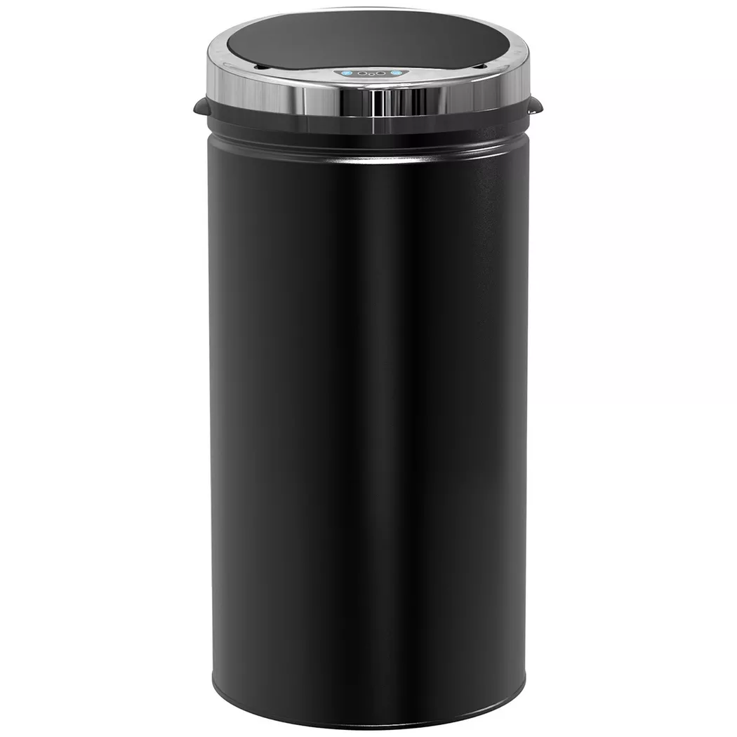 Northio – Sensor Mülleimer 42L, Elektrisch Automatischer Abfalleimer mit Deckel, Rostfrei, für Bad, Büro, Küche, Esszimmer, Stahl, Schwarz, 33cm
