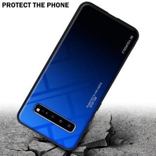 Cadorabo  Housse compatible avec Samsung Galaxy S10 5G - Coque de protection bicolore en silicone TPU et dos en verre trempé 