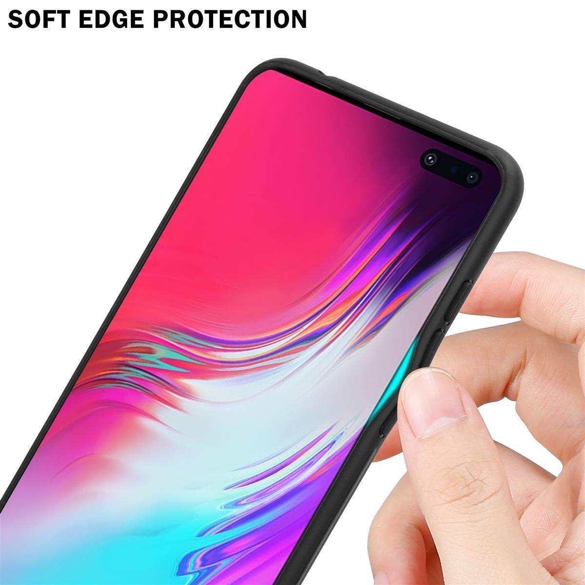 Cadorabo  Housse compatible avec Samsung Galaxy S10 5G - Coque de protection bicolore en silicone TPU et dos en verre trempé 