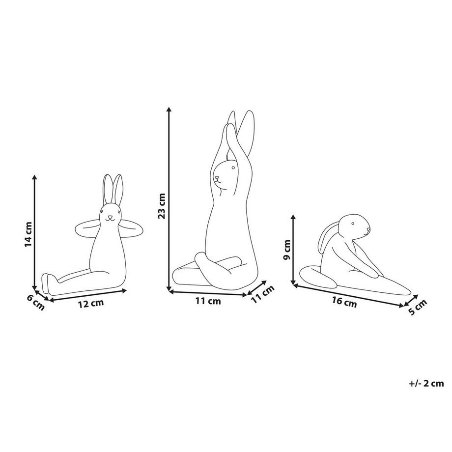 Beliani Dekofiguren 3er Set aus Keramik Klassisch BREST  