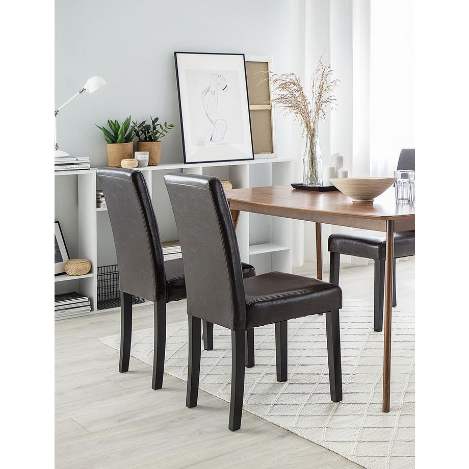 Beliani Set mit 2 Stühlen aus Kunstleder Retro BROADWAY  