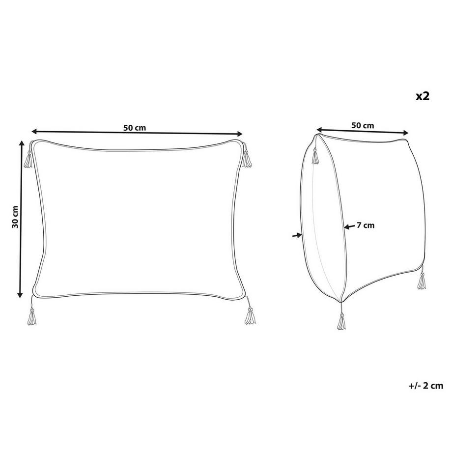 Beliani Set di 2 cuscini en Velluto Moderno SCHEFFLERA  