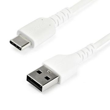 StarTech.com 1m USB-A auf USB-C Ladekabel - Dauerhaftes USB 2.0 auf USB Typ-C Datenübertragungs- und Schnellladekabel - Robuster TPE-Mantel Aramidfaser, MM, 3A - Weiß