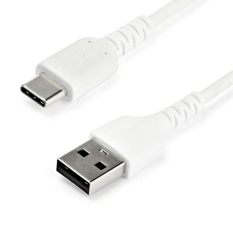 STARTECH.COM  StarTech.com 1m USB-A auf USB-C Ladekabel - Dauerhaftes USB 2.0 auf USB Typ-C Datenübertragungs- und Schnellladekabel - Robuster TPE-Mantel Aramidfaser, MM, 3A - Weiß 