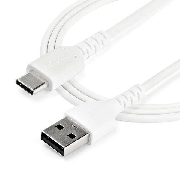 STARTECH.COM  StarTech.com 1m USB-A auf USB-C Ladekabel - Dauerhaftes USB 2.0 auf USB Typ-C Datenübertragungs- und Schnellladekabel - Robuster TPE-Mantel Aramidfaser, MM, 3A - Weiß 