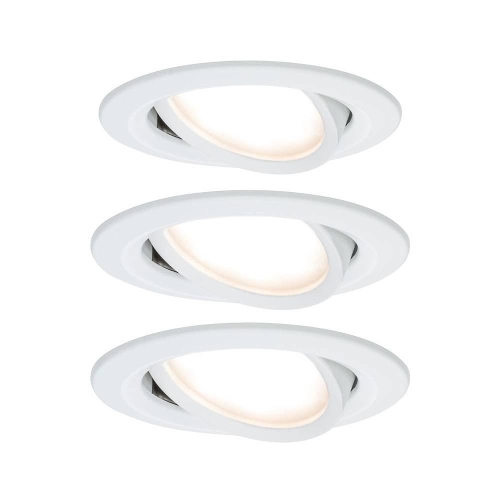 Paulmann LED Einbauleuchte Nova Coin Basisset schwenkbar rund 84mm 50° Coin 3x6W 3x460lm 230V 2700K  