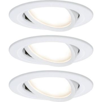 Luminaire LED à encastrer Nova coin base pivotant rond 84 mm 50° coin 3x6W 3x460 lm 230V 2700K mat