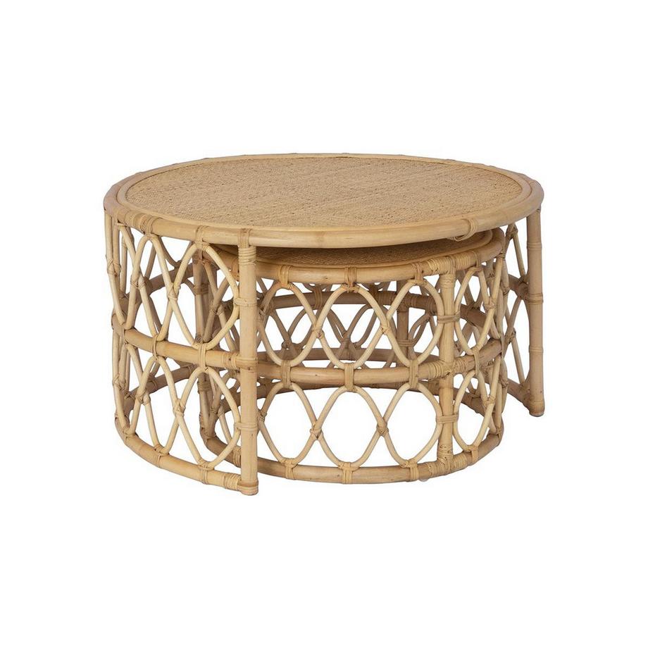 Vente-unique Tavolini a scomparsa Giunco Naturale RONITA  