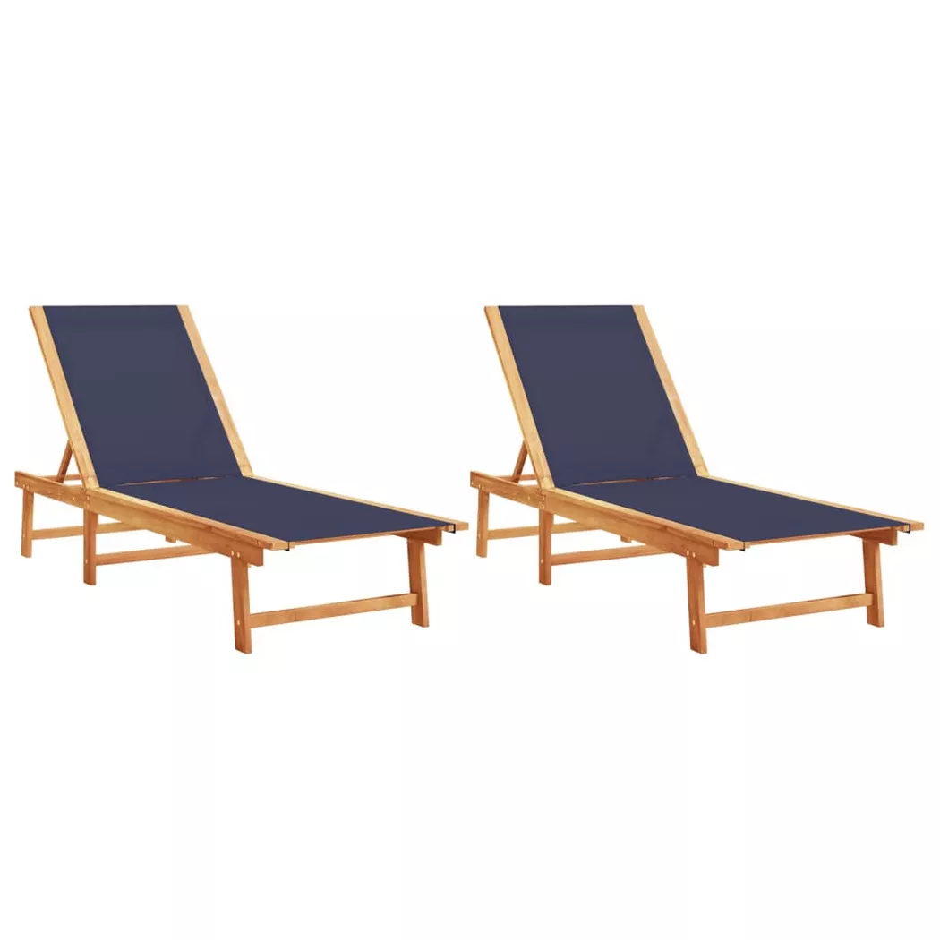 VidaXL - Sonnenliege akazienholz, One Size, Blau