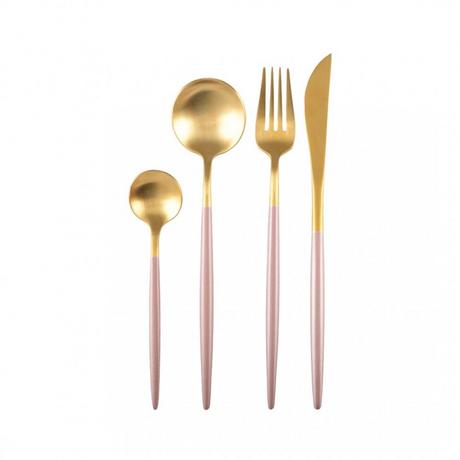 Aulica Besteckset 24-teilig gold und rosa 1810  