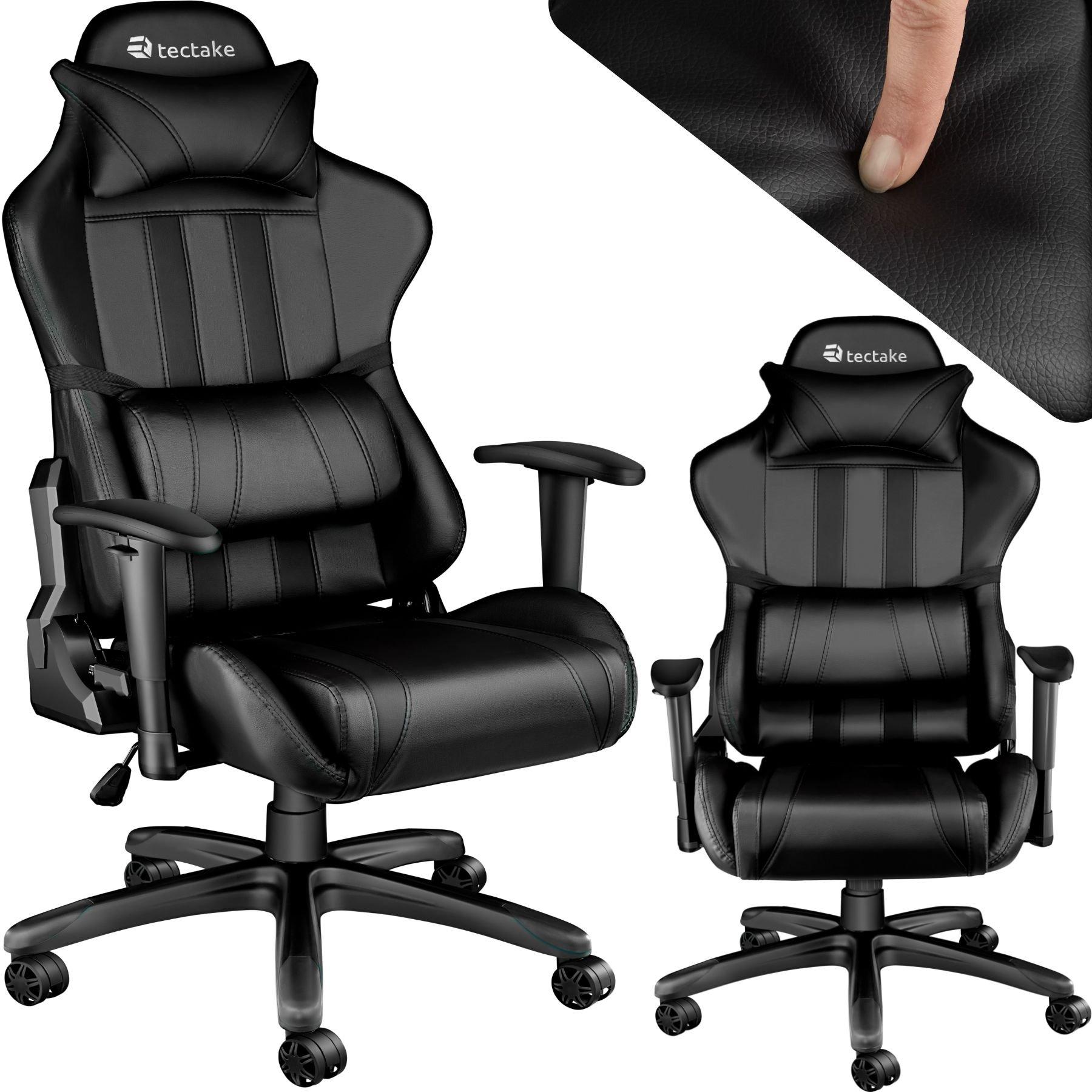 72€01 sur TecTake Chaise gamer avec coussin de tête et lombaires