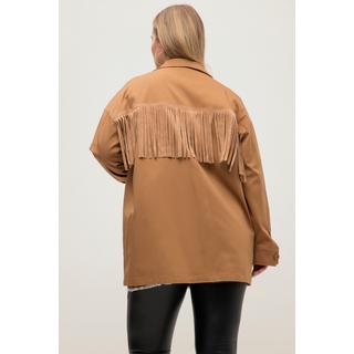 Studio Untold Giacca a Camicia Oversize Maniche Lunghe con Frange  