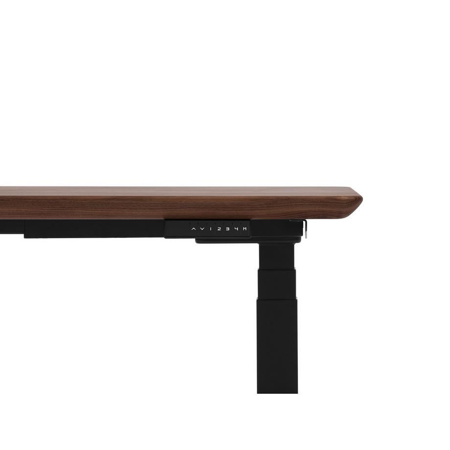 Oakywood Standing Desk Holztisch mit Höhenverstellung - aus Massivholz- Walnuss / 160x80 / Schwarz  