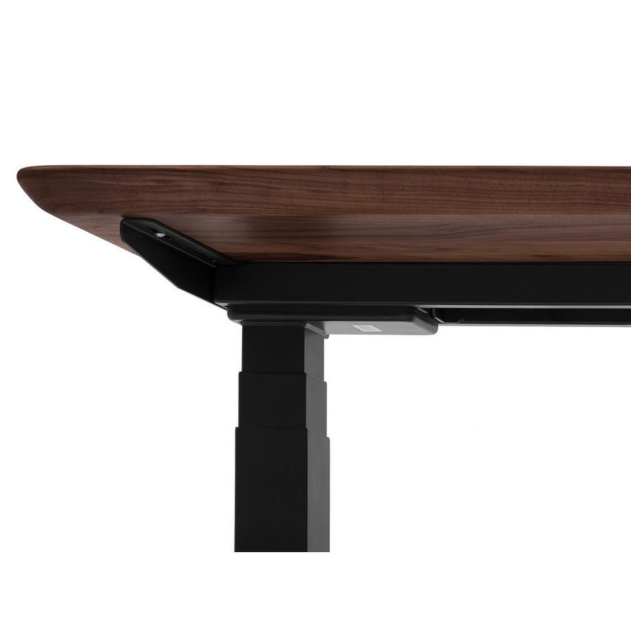 Oakywood Standing Desk Holztisch mit Höhenverstellung - aus Massivholz- Walnuss / 160x80 / Schwarz  