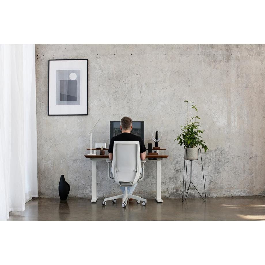 Oakywood Standing Desk Holztisch mit Höhenverstellung - aus Massivholz- Walnuss / 160x80 / Schwarz  