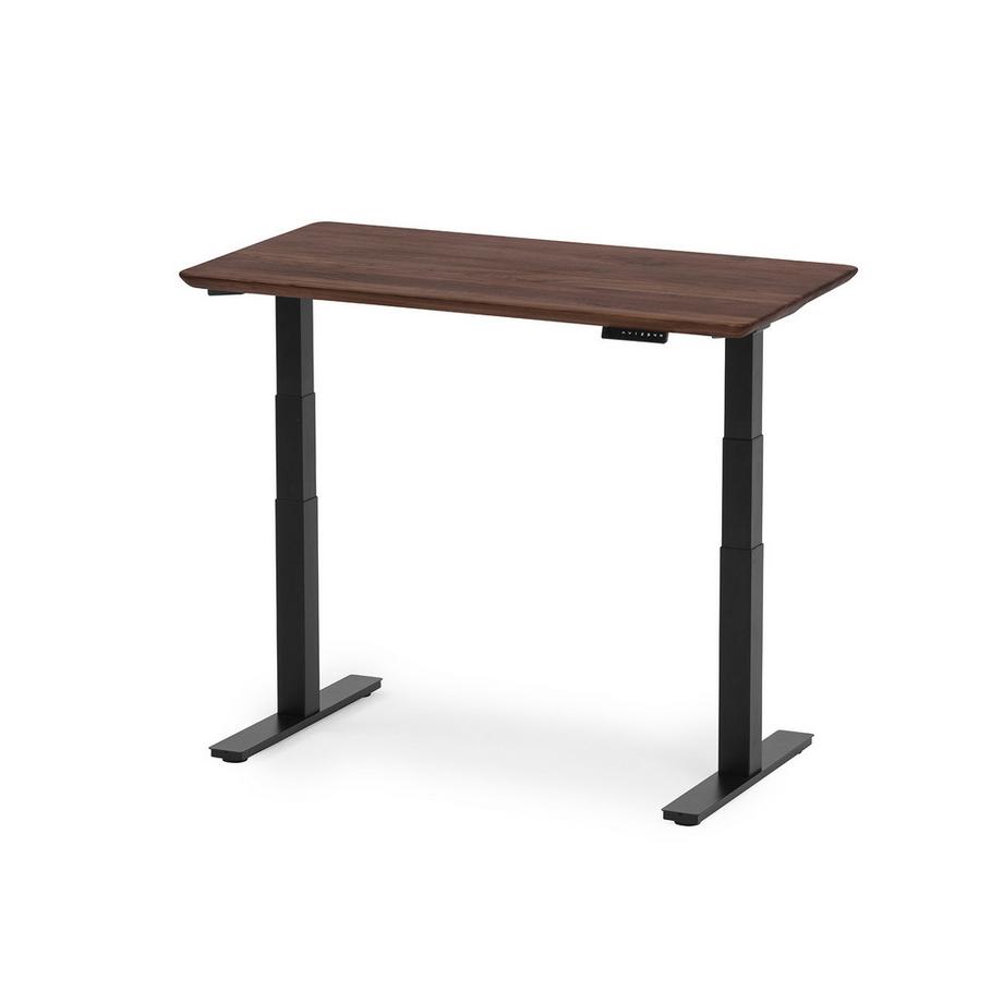 Oakywood Standing Desk Holztisch mit Höhenverstellung - aus Massivholz- Walnuss / 160x80 / Schwarz  