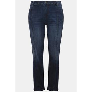 Ulla Popken  Jean Boyfriend jambe large, 4 poches, coutures fantaisie 