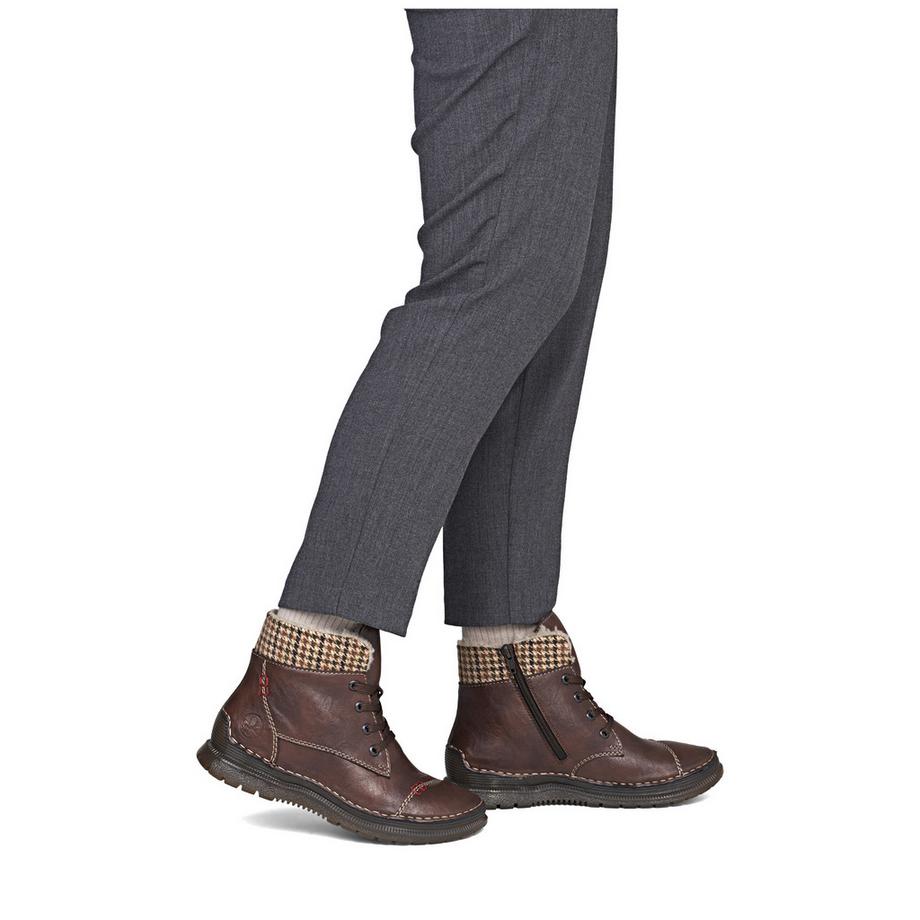 Rieker Stivaletto con lacci e inserto tessile  