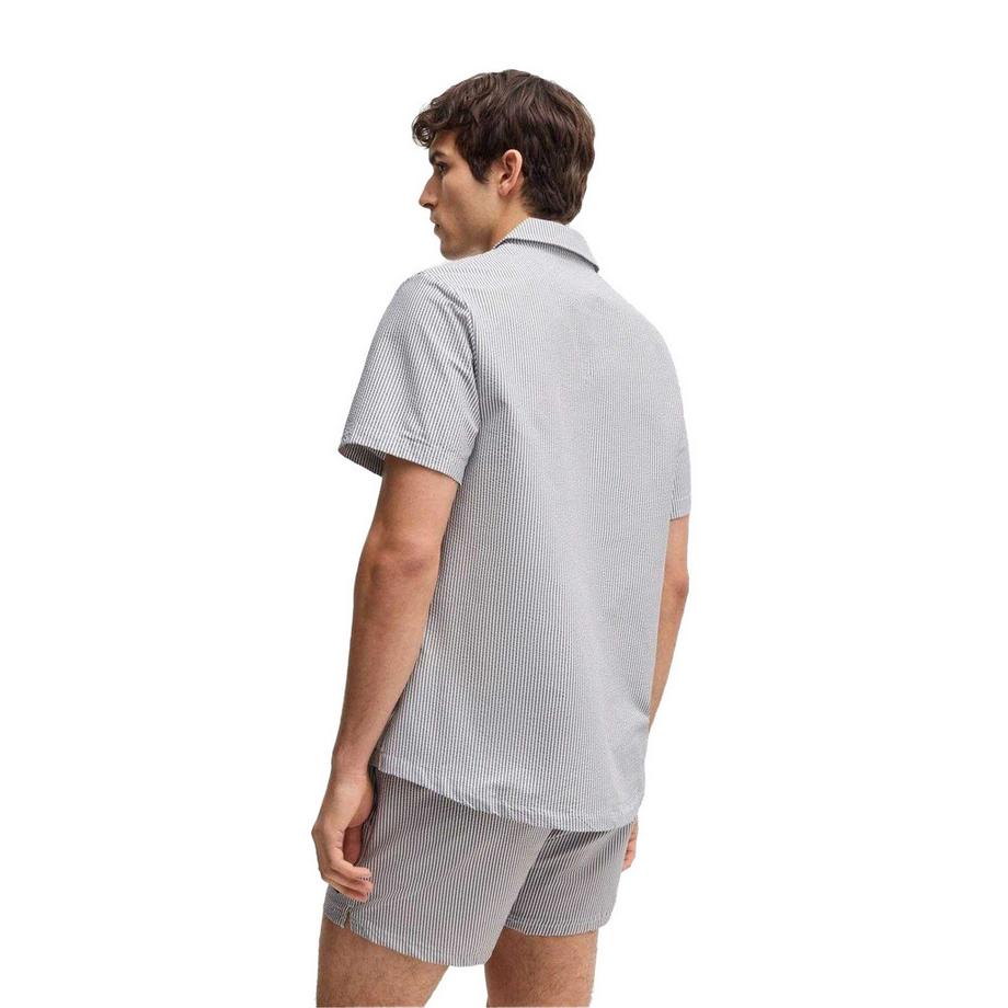 BOSS Camicia Velvetfish a Strisce Maniche Corte  