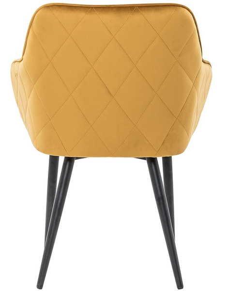 mutoni Chaise de salle à manger en tissu jaune moutarde  