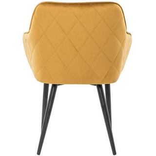 mutoni Chaise de salle à manger en tissu jaune moutarde  