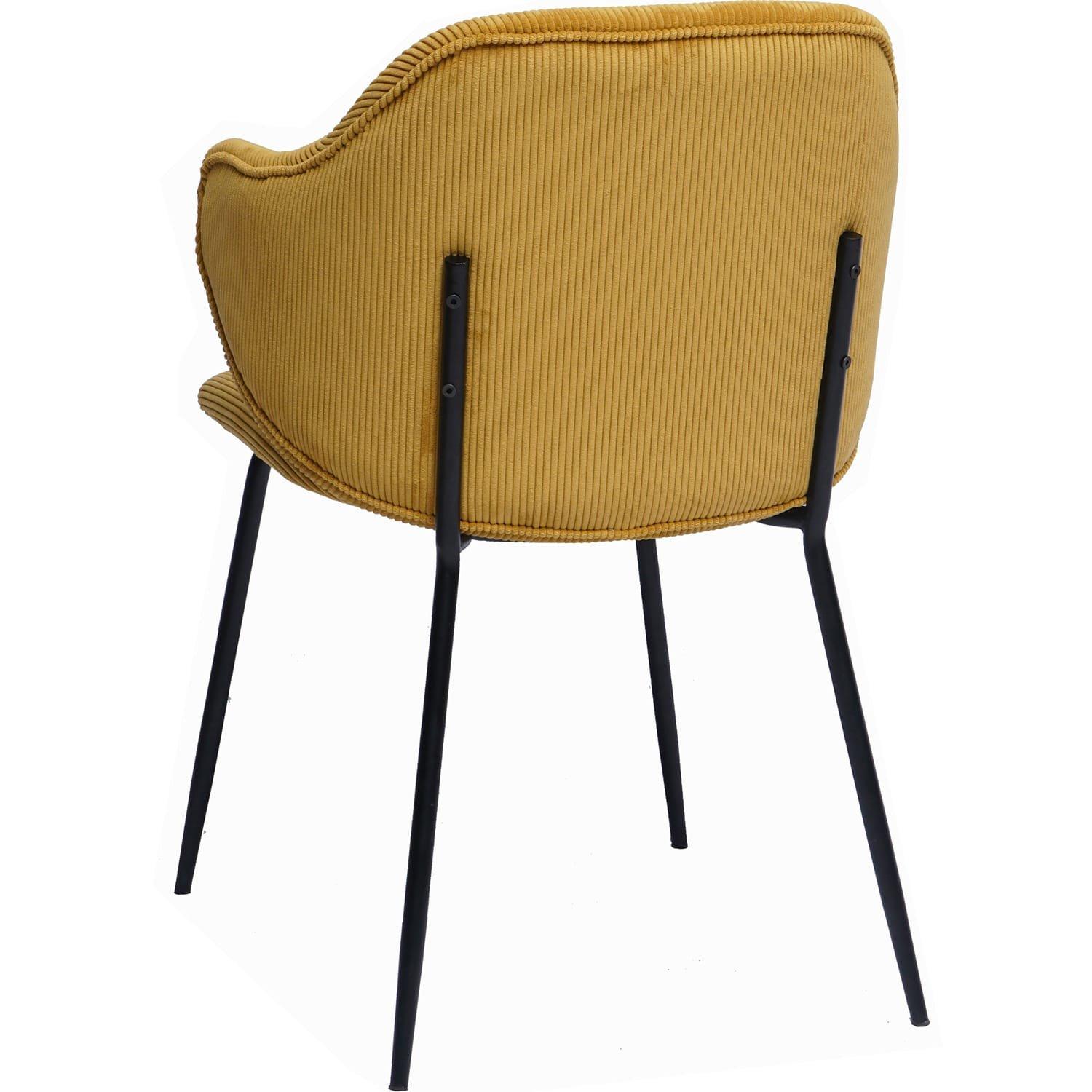 mutoni Chaise avec accoudoirs Chill jaune (set de 2)  