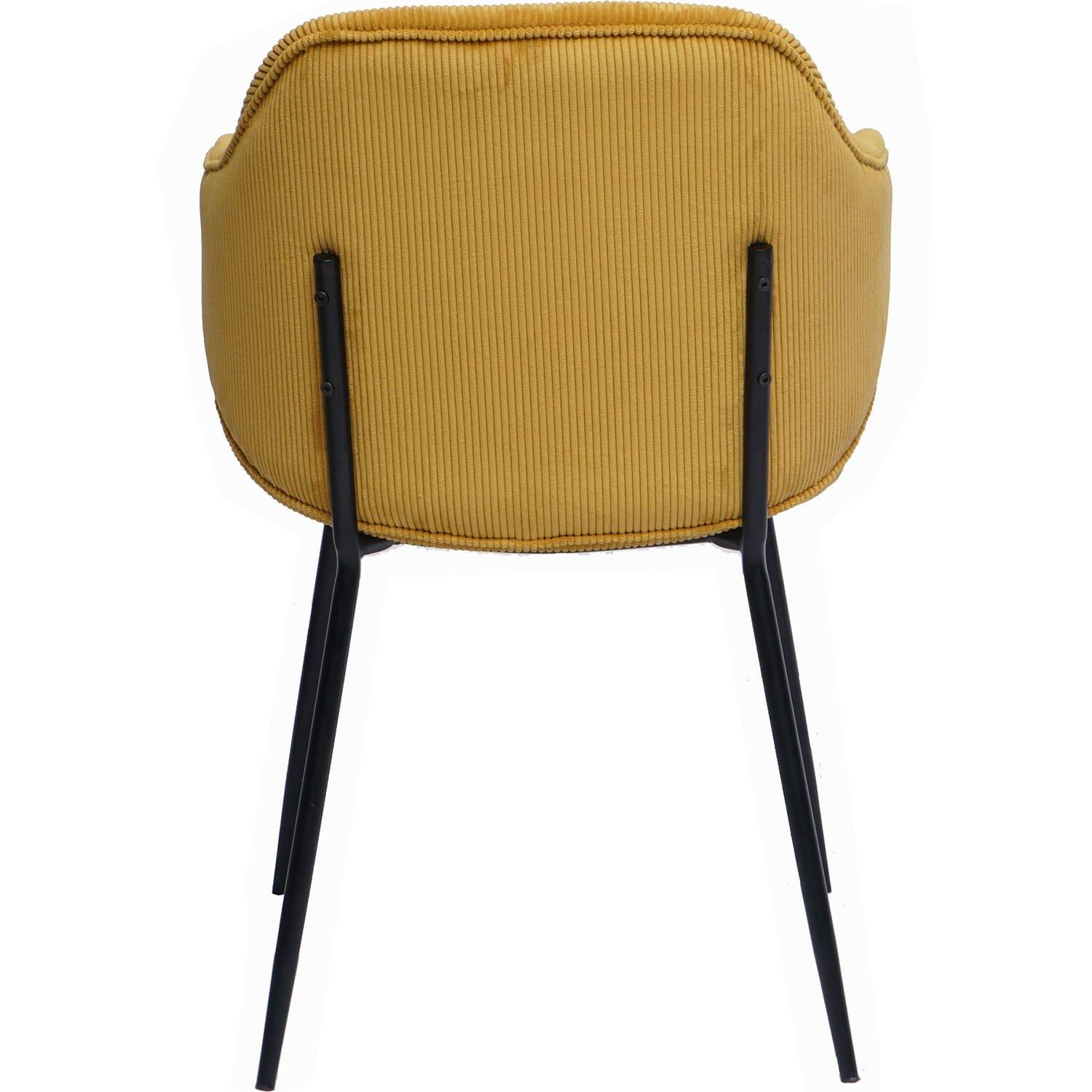 mutoni Chaise avec accoudoirs Chill jaune (set de 2)  