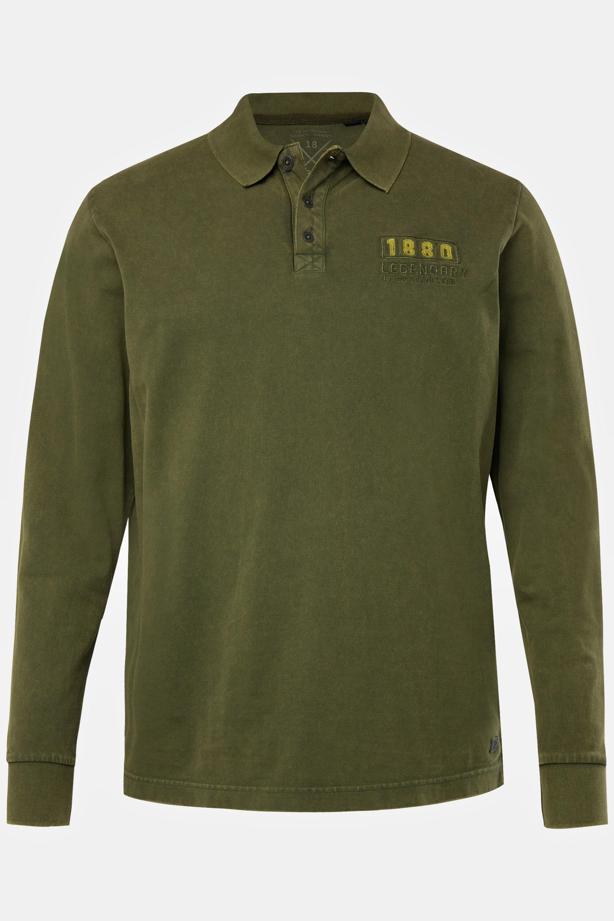 JP1880 Langarm Pikee Poloshirt mit Badges Tall  