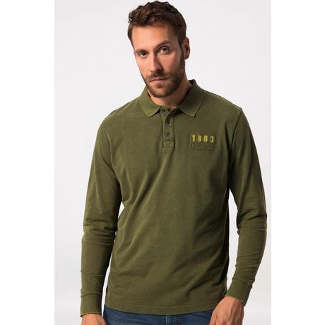 JP1880 Langarm Pikee Poloshirt mit Badges Tall  