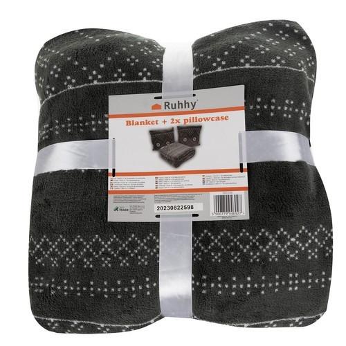 Ruhhy Decke 160x200cm mit 2 Kissenbezügen  