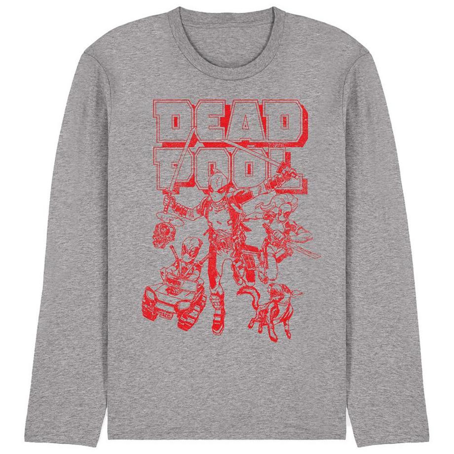 T-ShirtManches Longues Motiftyle Chiné Corps Red Attack