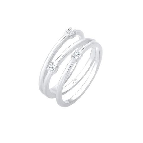 Elli  Ring Wickelring Filigran Zirkonia Trend 925 Silber 