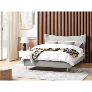 Beliani Bett mit Lattenrost aus Samtstoff Modern CHALEIX  