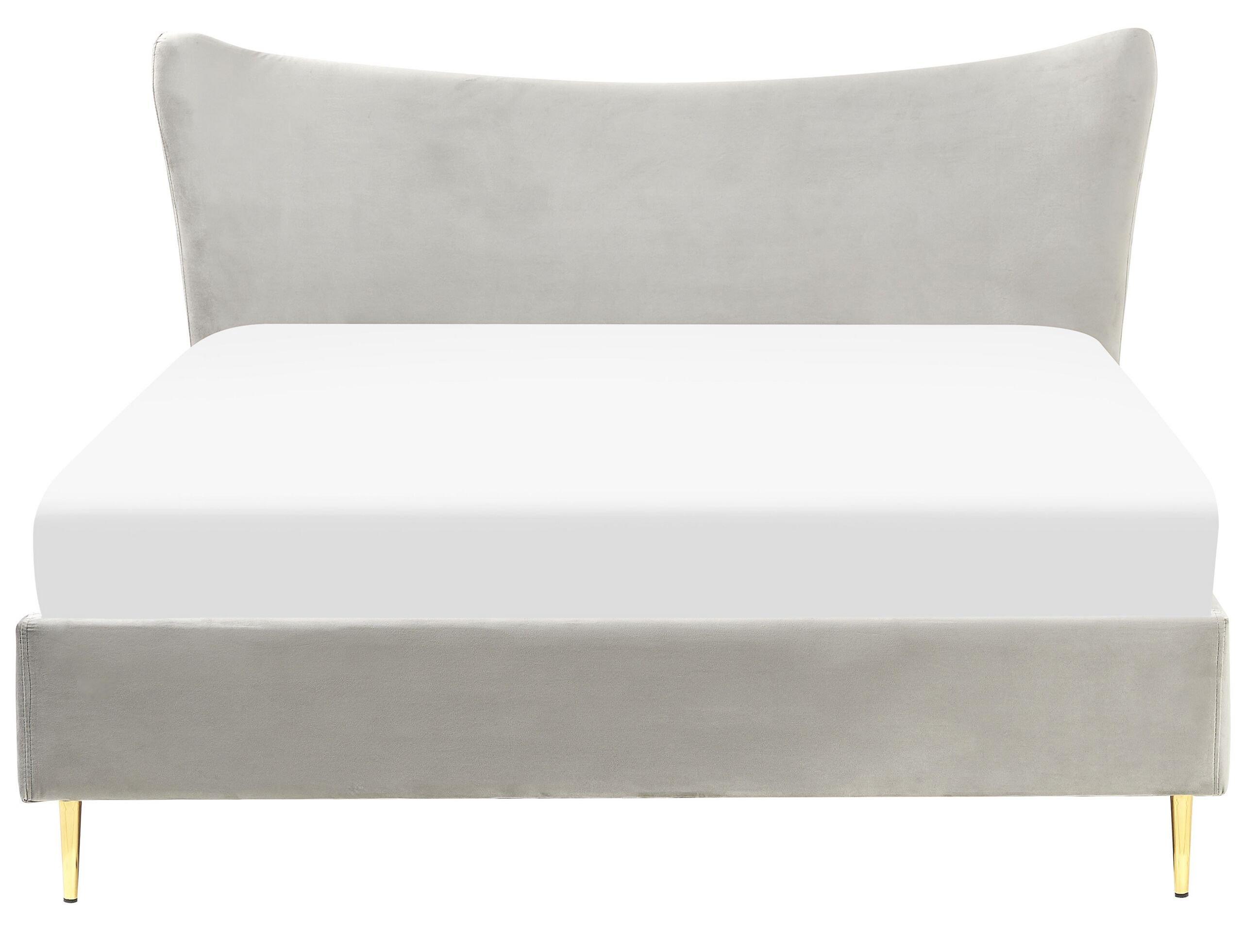 Beliani Bett mit Lattenrost aus Samtstoff Modern CHALEIX  