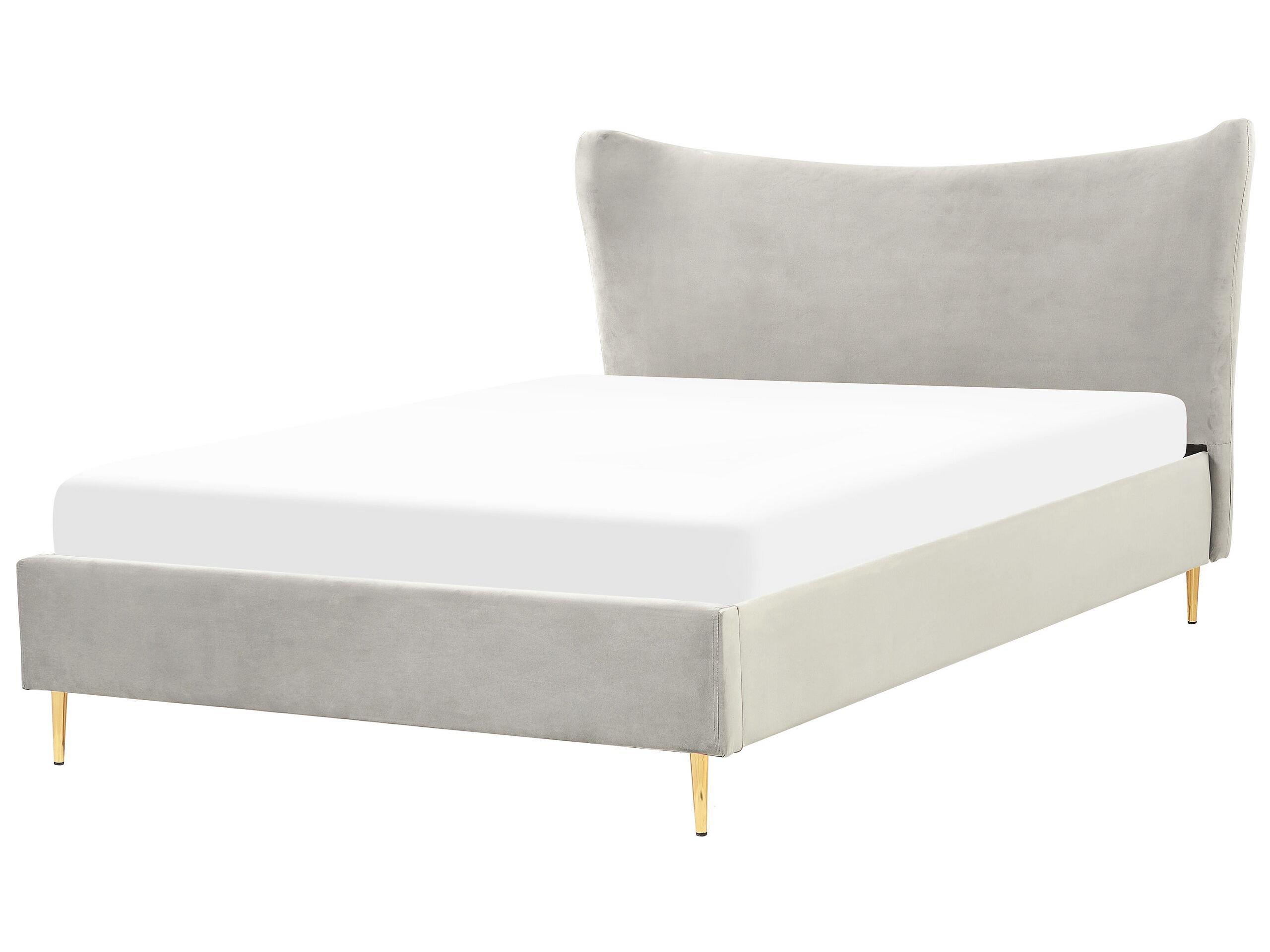 Beliani Bett mit Lattenrost aus Samtstoff Modern CHALEIX  