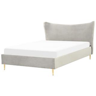 Beliani Bett mit Lattenrost aus Samtstoff Modern CHALEIX  